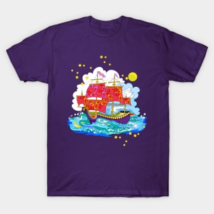 Medieval sailboat from fairyland T-Shirt